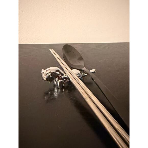 Bull Ox Stainless Steel Chopsticks Rest or Dinner Spoon Stand Utensil - Picture 2 of 5